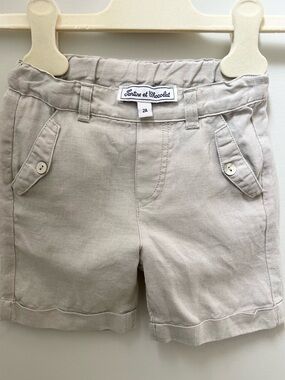 Tartine et Chocolat Light Beige Kids Linen-Blend Shorts